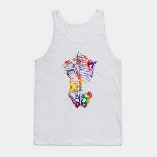 Human Back Bones Watercolor Anatomy Tank Top